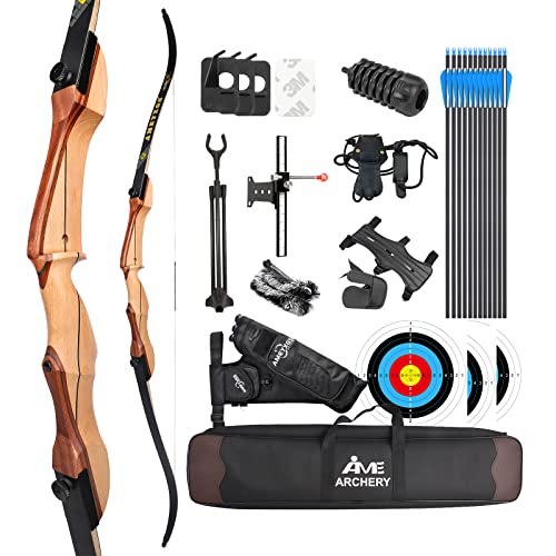 surwolf Bogenschießen Recurve Bogen 66" 68" 70" Bogenschießen Wettkampf Recurve Bogen 14-40 lbs Rechtshänder Langbogen Jagdbogen Bogenschießen Bogen（set1#,68"-24lbs） von surwolf
