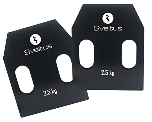 Sveltus Plaques Acier Avec Poignées 2,5 Kg Env. Stahlplatten mit Griffen, Schwarz, one Size von sveltus