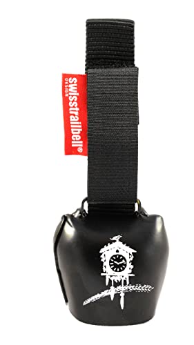 swisstrailbell® BlackForest Edition DEEP Black: Be Free, schwarzes Band, Fahrradklingel von swisstrailbell