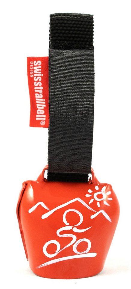 swisstrailbell Fahrradklingel Rot mit weißem MTB, schwarzes Band, Trailbell, Bear Bell von swisstrailbell