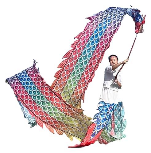 Drachentanz Band, Chinesischer Drachentanz Band, Fliegender Drache, Poi-Flow-Spielzeug, rhythmische Seidenflagge, chinesische Drachenschuppen, Streamer, Dekorationen for Basteln ( Color : Colour1 , Si von sxpGBP