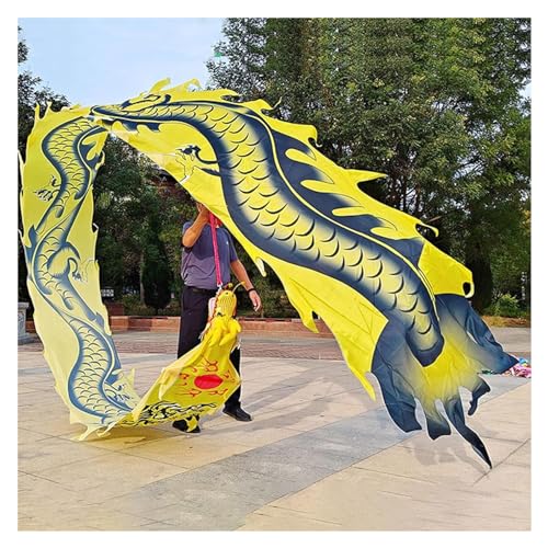sxpGBP Bunte Drachenseide Flowy Spinning, for Feiern, Kunststoff-Drachenkopf-Bandtänzer, chinesisches Folk-Wurf-Luftschlangen-Set (Color : Colour3, Size : 10 m/33ft Long) von sxpGBP