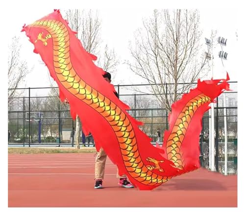 sxpGBP Bunte Drachenseide Flowy Spinning, for Spiel- und Fitnessübungen, Spinning-Jongliersets for Erwachsene, waschbares Flugband (Color : Red, Size : 10 m/33ft Long) von sxpGBP