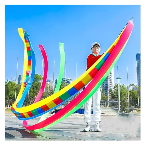 sxpGBP Chinesischer Drachentanz Band, Drachenkörper-Band, for Erwachsene, Rhythmisches Werfen, Drachen-Drachengymnastik, Outdoor-Leichtband-Poi (breit) (Color : 10cm(4") Wide) von sxpGBP