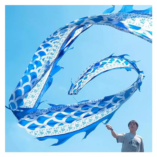sxpGBP Drachentanz Band, Chinesischer Drachentanz Band, Flowy & Shaking Poi mit verstellbarem Handstab, 3D-Set mit Wulong-Bändern for den Außenbereich (Size : 10 m/33ft Long) von sxpGBP
