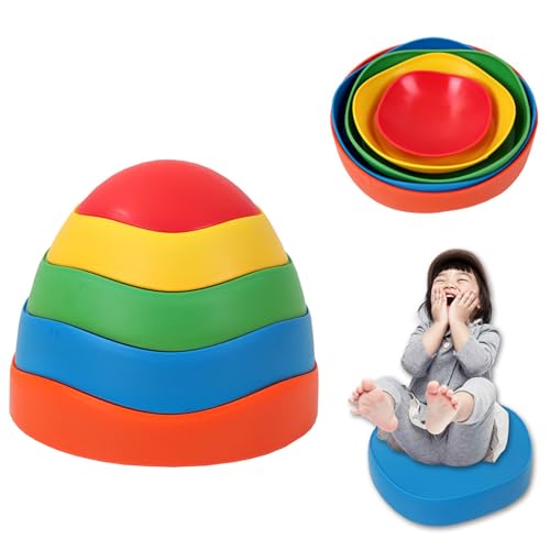 Szlsl88 Balance-Balance-Balance-Balance-Balance-Strahl für Kinder, 5 Stück, für den Innenbereich, mit Steinen für Kleinkinder, Gleichgewichtstraining, Spielzeug von Cicony