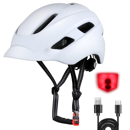 Fahrradhelm Erwachsene Fahrradhelm Herren & Damen, Leichter Fahrradhelm mit LED-Licht, Radhelm, Trekking-, City- & Rennradhelme 57–62 cm von tadpole