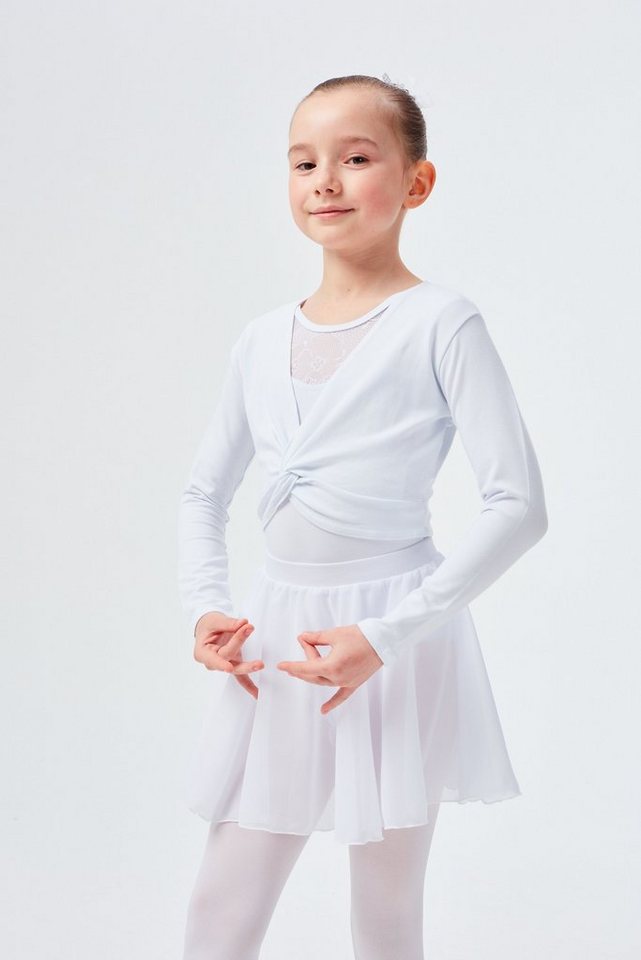 tanzmuster Crop-Top Langarm Ballett Top Mia aus wunderbar weicher Baumwolle Oberteil für Mädchen fürs Kinder Ballett von tanzmuster