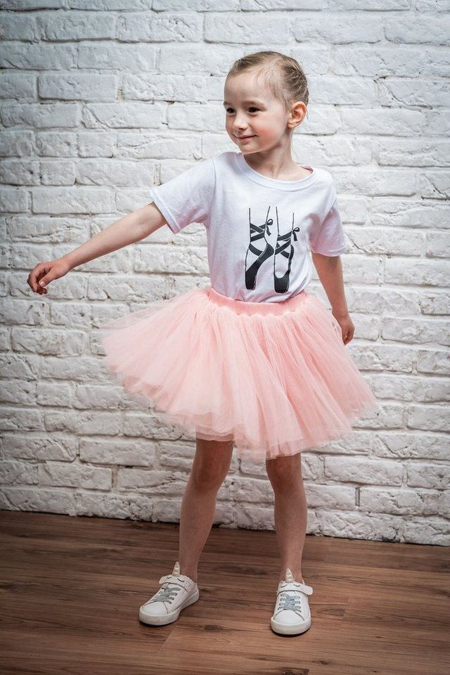 tanzmuster T-Shirt T-Shirt mit Ballettschuhe Print aus 100 % Baumwolle Shirt mit Ballett Motiv für Mädchen von tanzmuster