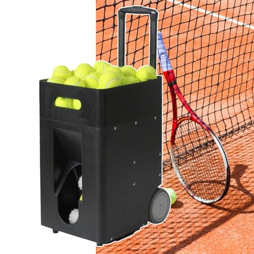tbanvoo 50-Ball Tennisball-Maschine - Automatischer Tennisball-Werfer für Training und Übung, vorprogrammierte und benutzerdefinierte Bohrer, Fernbedienung & App-Steuerung, Stromversorgung durch von tbanvoo