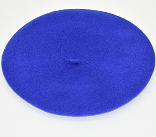 tcax Baskenmütze Damen Leichte Künstler-Barett-Hüte Für Damen Teenager-Mädchen, Die Einfarbigen Barett-Flachhut Mischen, Königsblau, 56-57 cm von tcax