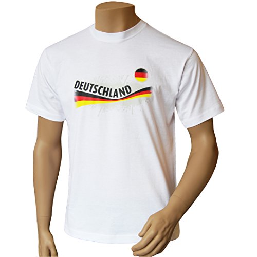 thb Richter Deutschland Germany T-Shirt Trikot Fan Shirt Fanshirts Rundhals Fußball Weltmeister weiß Weiss Herren (M) von thb Richter