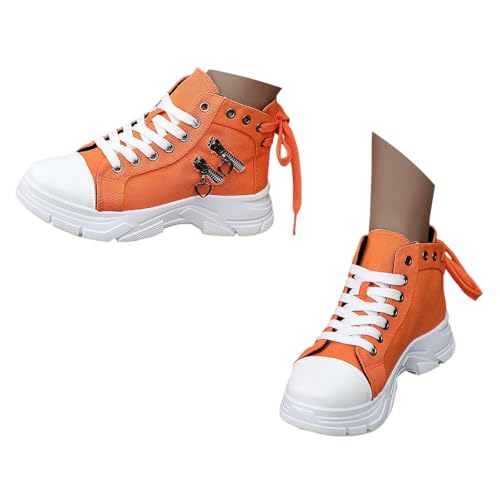 ticticlily Sommer Damen Herren Stiefel High Top Sneaker Sportschuhe High Top Turnschuh A Orange 35 EU von ticticlily