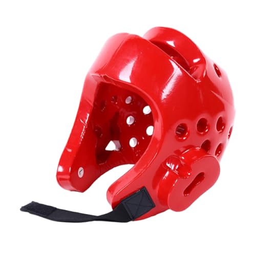 tieedhfu Einfach zu tragender und schützender Box Kopfschutz für Erwachsene und Kinder. Bequeme PVC Kickbox Kopfbedeckung, langlebige Konstruktion, Rot, L von tieedhfu