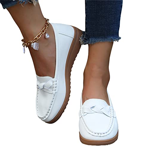 tinbarry Mokassins Damen Slip On Schuhe Slipper Vintage Leder Halbschuhe Sommer rutschfest Loafers Flache Wanderschuhe Freizeit Lauflernschuhe von tinbarry