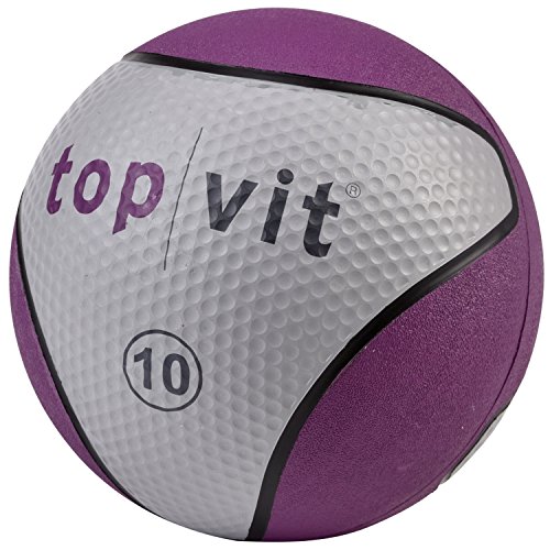 top vit Medizinball - Fitnessball mit Gummioberfläche | Medizinbälle in Studio Qualität (10kg - lila) von top vit