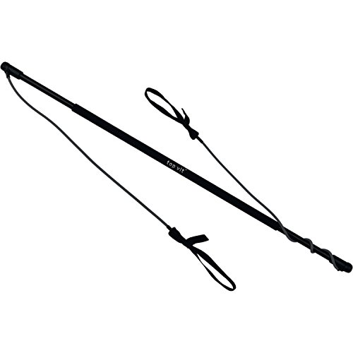 Physio.Stick, Gymnastikstab mit Gummibänder zum Widerstandtraining mit Transporttasche (03: schwarz - stark (1-25 kg)) von top vit