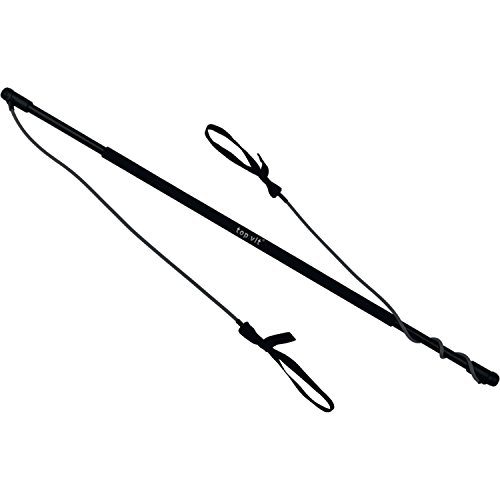 top vit Physio.Stick, Gymnastikstab mit Gummibänder zum Widerstandtraining mit Transporttasche (03: schwarz - stark (1-25 kg)) von top vit