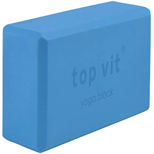 top vit Yoga Block aus Schaumstoff | Schaumstoff-Block | robust & leicht | ideal für Pilates (hellblau, 23 x 15 x 10) von top vit