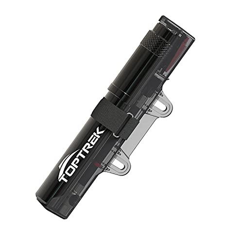 Toptrek Fahrradpumpe 260PSI Mini Luftpumpe Fahrrad alle Ventile(Presta & Schrader & Dunlop) kleine Fahrradluftpumpe mit Integrierter Befestigungshalter Handpumpe für Mountainbikes, Rennrad, E-Bike von toptrek