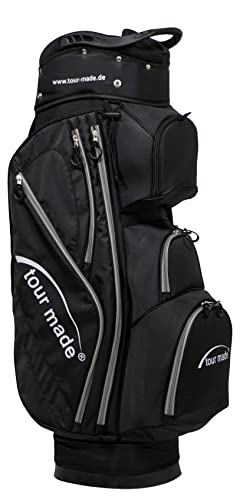 Tour Made Ultralight Golfbag Cartbag I nur 2kg I 14fach durchgehende Unterteilung I Golf Bag Golftasche Herren & Damen (schwarz-grau) von tour-made