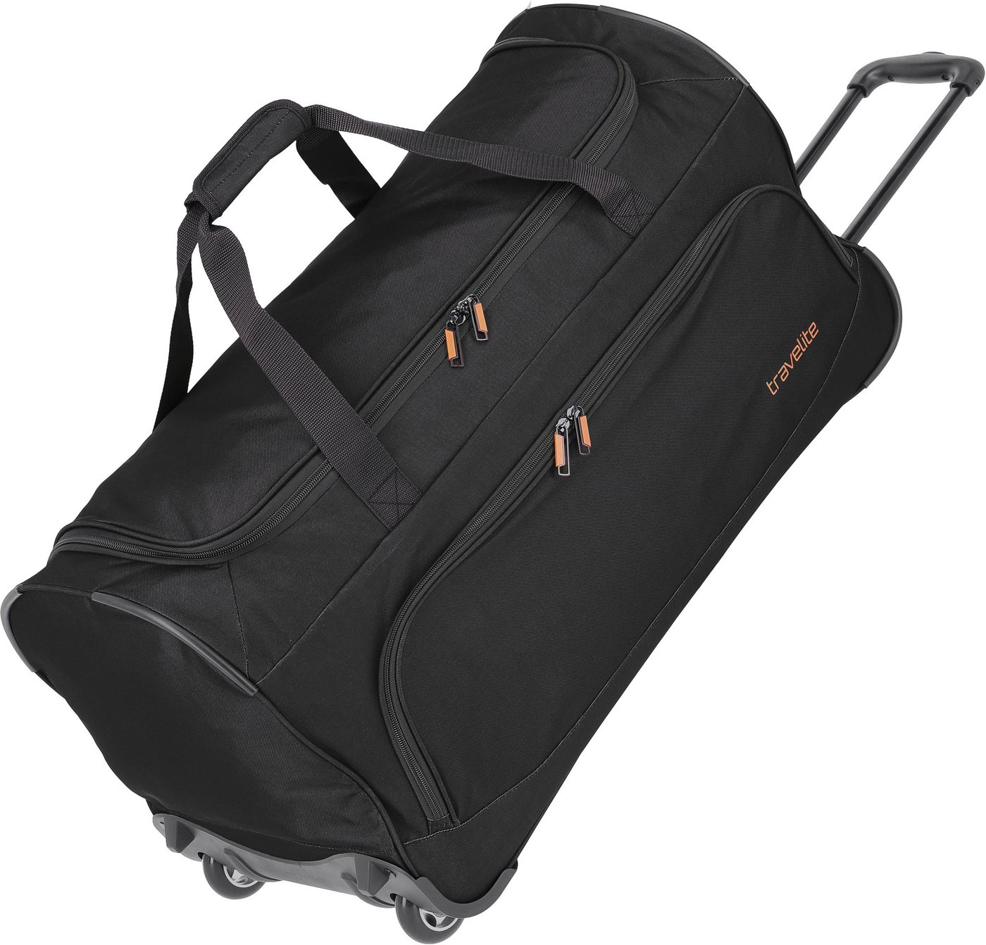 travelite Reisetasche Basics Fresh, 71 cm, schwarz, Duffle Bag Reisegepäck Reisebag mit Rollen von travelite