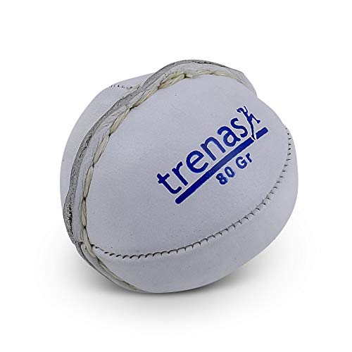 trenas Schlagball aus Leder - 80 Gramm - weiß - Für Wettkampf und Training von trenas