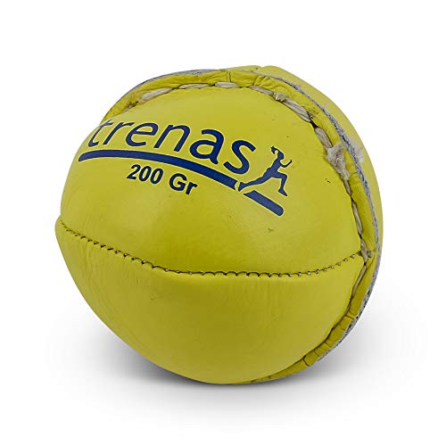 trenas Wurfball aus Leder - 200 Gramm - gelb - Für Wettkampf und Training von trenas