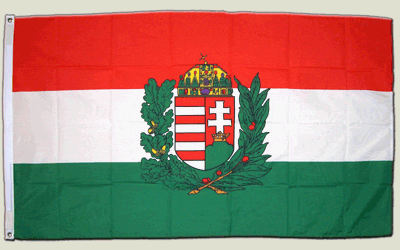 Flagge Ungarn mit Wappen - 90 x 150 cm von trends4cents