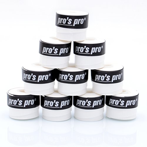 Pro's Pro Super Tacky Plus Griffband, Weiß, 10 Stück, sehr griffiges Overgrip, trendsportprofi Taschenkalender von trendsportprofi
