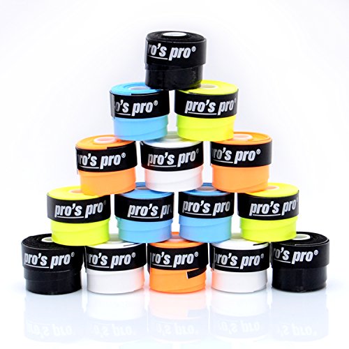 trendsportprofi Pro's Pro Super Tacky Plus Griffband, Bunt Sortiert (Weiß, Schwarz, Blau, Gelb und Orange), 15 Stück von trendsportprofi