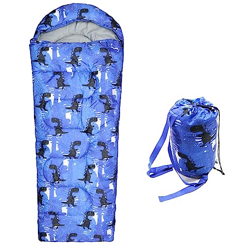 Kinder-Schlafsäcke – Camping-Schlafsäcke mit Tragetasche – kompakter Schlafsack zum Wandern, Rucksackreisen, 3 Jahreszeiten, warmes und kühles Wetter, leicht, wasserdicht, Outdoor-Reisen für Jungen von tuphen
