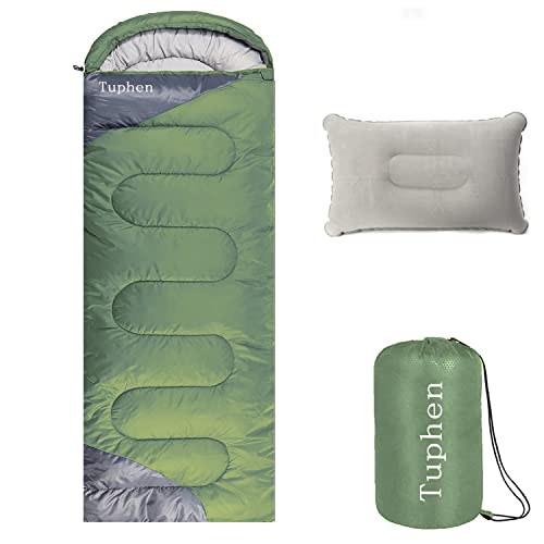 Schlafsack – 3–4 Jahreszeiten Camping Schlafsäcke für Erwachsene Kinder Mädchen Jungen – Kompakter Schlafsack zum Wandern, Rucksackreisen, kaltes Wetter & warm – Leicht, verstaubar, Reiseausrüstung von tuphen