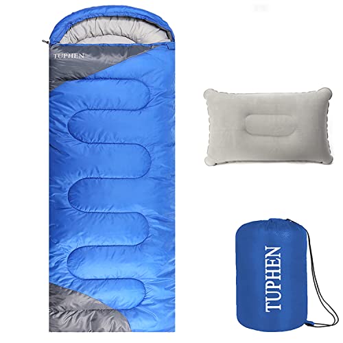 Schlafsack - 3-4 Jahreszeiten Camping Schlafsäcke für Erwachsene Kinder Mädchen Jungen - kompakter Schlafsack für Wandern, Rucksacktourismus - leichtes wasserdichtes verpackbares Reisegepäck von tuphen