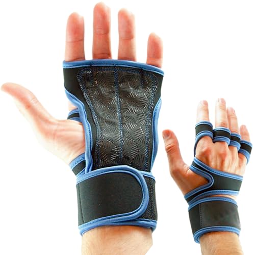 tuwiwol 2 Teile/Satz Langlebige Und Leichte Gym Handschuhe Für Gewichtheben Leder Gewichtheben Handschuhe Fitness Bequem, Blau, XL von tuwiwol