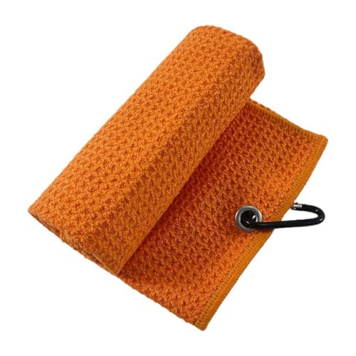 tuwiwol Einfach zu mehrfarbiges Golf Handtuch Set für Golf Enthusiasten, Golf Zubehör, Faser Golfball Handtuch, vielseitig und entspannend, orange Farbe von tuwiwol