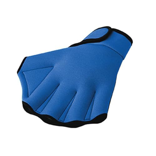 tuwiwol Fein genähte Neopren Wasser Fitness Handschuhe für starken Halt. Schwimmhandschuhe. Aquatische Neopren Gummi Tauchhandschuhe, Blau, M von tuwiwol