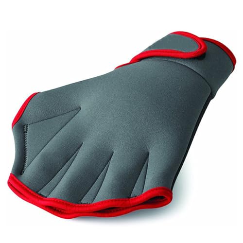 tuwiwol Fein genähte Neopren Wasser Fitness Handschuhe für starken Halt. Schwimmhandschuhe. Aquatische Neopren Gummi Tauchhandschuhe , grau , M von tuwiwol