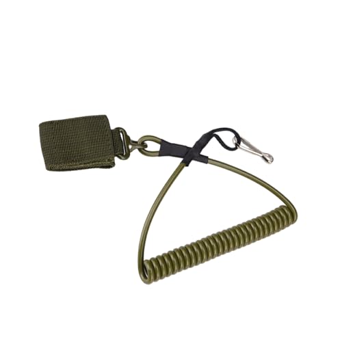 tuwiwol Multifunktionales elastisches Lanyard Seil für Outdoor Aktivitäten, langlebiger taktischer Anti Verlust Militär Feder Sicherheitsgurt, Militärs grün von tuwiwol
