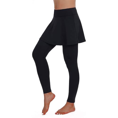 tuwiwol Yoga Leggings mit hoher Taille, Fantastische Passform zum Laufen und Radfahren, Laufhose zum Joggen und Radfahren, Nylon, Schwarz, XL von tuwiwol