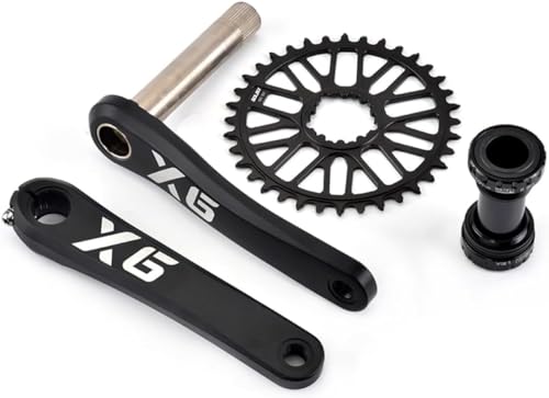 tylxayoxa Mountainbike-Kurbelgarnitur, 170 Mm, 175 Mm, X6-Kurbelgarnitur, Schmale Und Breite Zähne, Singlespeed-Kettenblatt, 32T-48T, Kurbelarmsatz for Rennräder Mit Tretlager(Color:170mm,Size:40T) von tylxayoxa