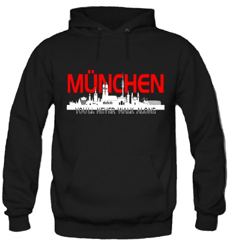 München Skyline Kapuzenpullover | Fussball | Basketball | Bayern | Trikot | Ultras | Männer | Herren | Fanshirt (M) von uglyshirt89
