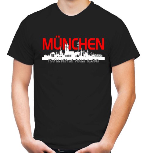 München Skyline T-Shirt | Fussball | Basketball | Bayern | Trikot | Ultras | Männer | Herren | Fanshirt (L) von uglyshirt89