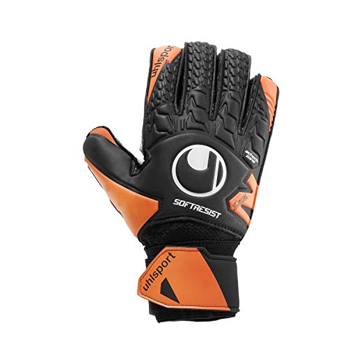 uhlsport Herren Handschuhe Soft Resist Flex Frame, schwarz/Fluo orange/weiß, 6.5, 101115901 von uhlsport