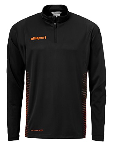 Uhlsport Kinder Score 1/4 Zip Top Langarmshirt, schwarz/Fluo orange, 164 von uhlsport