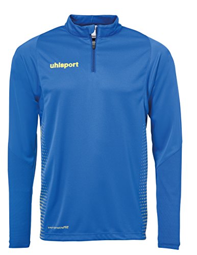 Uhlsport Kinder Score 1/4 Zip Top Sweatshirt, azurblau/limonengelb, 140 von uhlsport