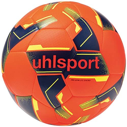 uhlsport 290 Ultra LITE Synergy, Junior Fußball Spielball Trainingsball, für Kinder bis zu 10 Jahren, Fluo orange/Marine/Fluo g - Größe 3 von uhlsport