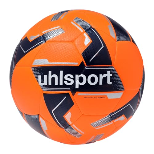 uhlsport 290 Ultra Lite Addglue Junior Kinder Fußball Spiel- und Trainingsball, für Kinder bis zu 10 Jahren, Fußball Kinder, 4, arancio fluo/navy/argento von uhlsport
