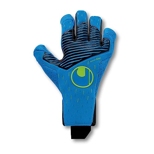uhlsport AQUAGRIP HN Torwarthandschuhe Torhüter Keeper Fußball Soccer Gloves mit Handgelenk-Fixierung - speziell für Nasswetter - Pacific blau/schwarz/Fluo grün - Größe 11 von uhlsport