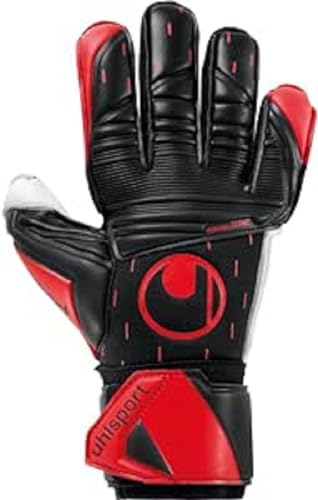 uhlsport Classic Absolutgrip Fußball Torwarthandschuhe für Kinder und Herren, Torwart-Handschuhe, Fussball-Handschuhe mit Handgelenkfixierung - schwarz-rot-weiß von uhlsport